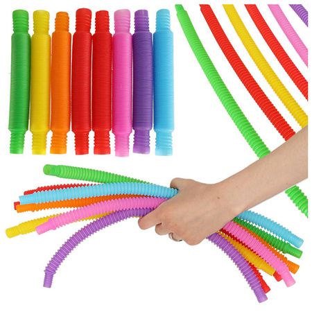 Rurki Sensoryczne zabawka edukacyjna gąsienica 8 szt.