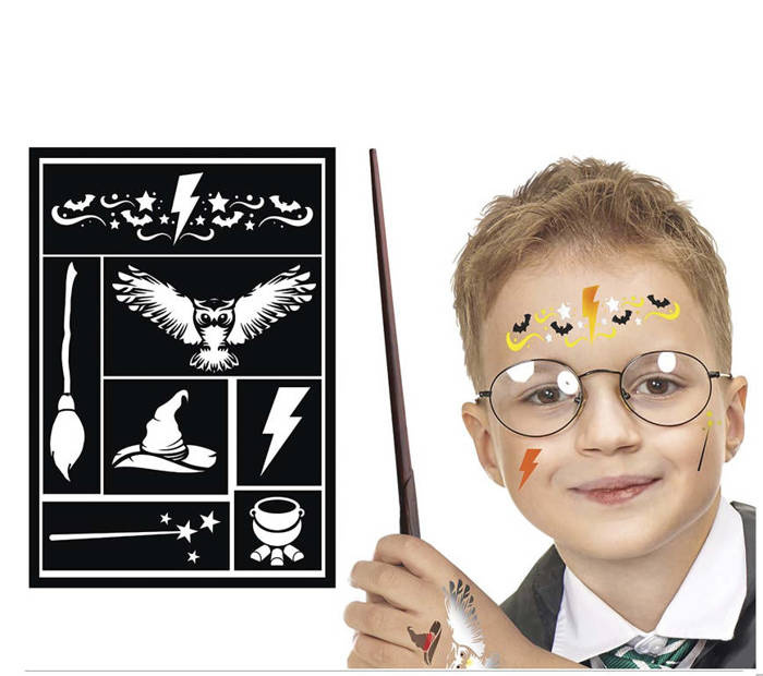 Szablony do tatuaży brokatowych, do malowania twarzy i ciała