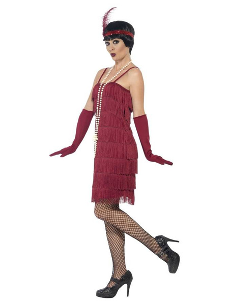 Sukienka lata 20. strój Dama Retro Bordowy