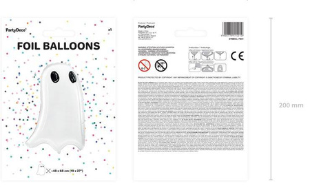 Duch duszek biały balon foliowy 48x68 cm