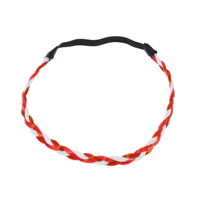 Opaska kibica warkoczyk wianek biało-czerwony