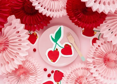 Serwetki papierowe jednorazowe Wiśnie, mix, 13,5x16cm 20 szt.