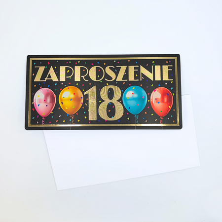 Zaproszenie na przyjęcie urodzinowe 18-stka balony 1 szt.