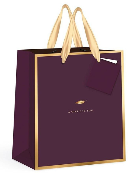 Torebka prezentowa Złota elegancka Interdruk 26,5 x 33 cm