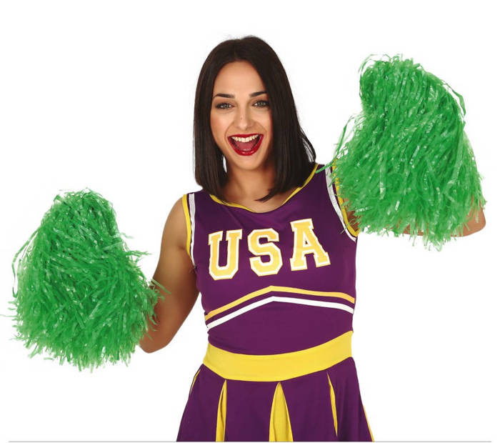 Pompony Cheerleaderki ZIELONE 2 szt.