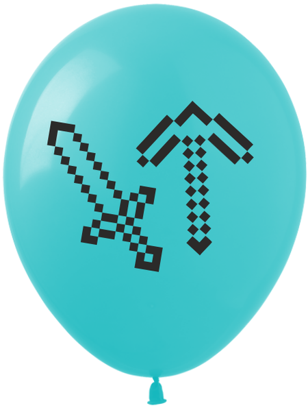 MINECRAFT balony gumowe z nadrukiem 12 szt. mix