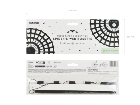 Rozeta dekoracyjna Pajęczyna czarna 50 cm