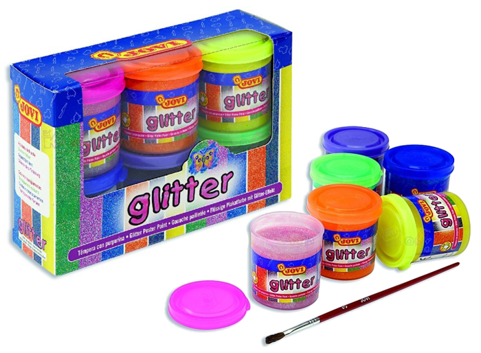 Farby Plakatowe Z Brokatem 6 Kolorów x 55ml Jovi