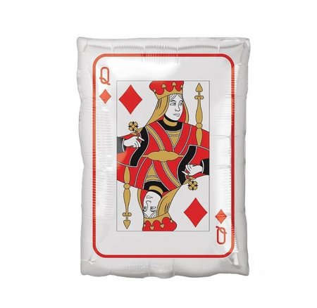 Balon foliowy dwustronny karta Dama/ Walet 17 cali