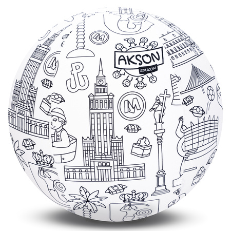 Piłka Balonowa do kolorowania seria miasta WARSZAWA 30 cm