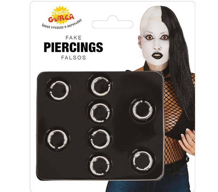 Kolczyki kółeczka Zestaw 8 szt. punk goth