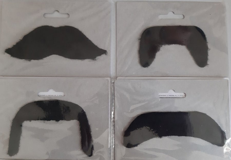 Wąsy samoprzylepne duże czarne MIX wzorów 10 szt.