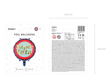 Balon foliowy SUPER TATA Dzień Ojca 45 cm 1 szt.