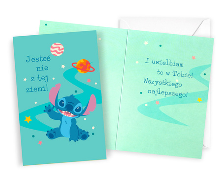 Kartka urodzinowa karnet Stitch