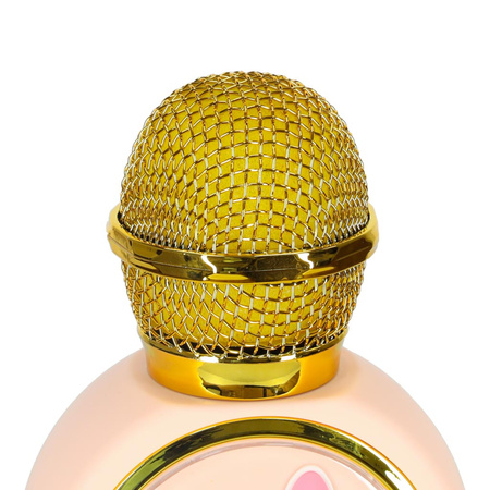 Mikrofon bezprzewodowy do karaoke bluetooth głośnik króliczek różowy