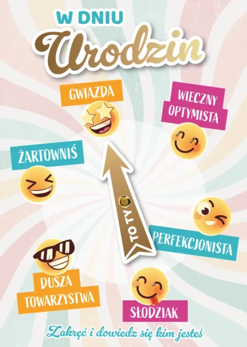 Kartka urodzinowa Dowiedz się Kim Jesteś Emotki