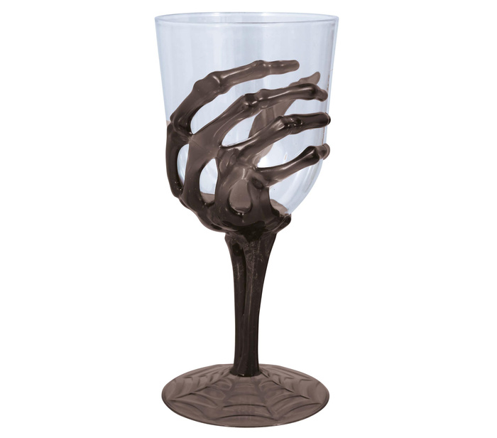Kielich plastikowy ręka szkieleta halloween 18,5 cm