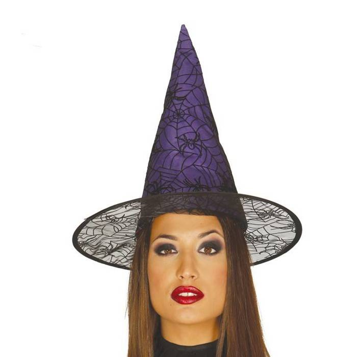 Kapelusz Wiedźmy pajęczyny Fioletowy