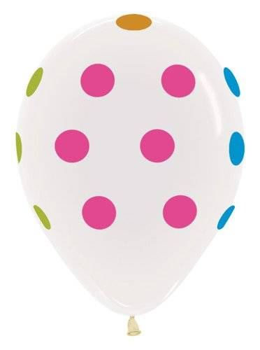 Balony Sempertex Kropki 12'' 12 szt Neonowe