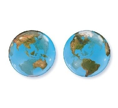 Kula Ziemska Globus kula kolorowa Bubble Deco balon Qualatex 22''