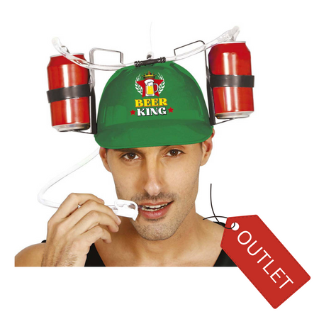 Czapka kask imprezowicza BEER KING - OUTLET - brak uchwytów na piwo