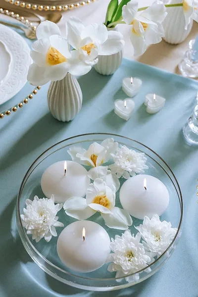 Świeczki serca, podgrzewacze tealight białe 10 szt.