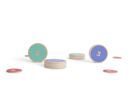 Drewniana gra zręcznościowa Turlaj krążki BS Toys