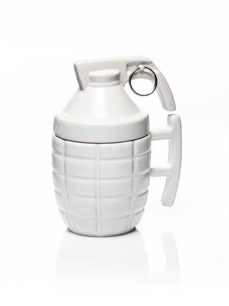 Kubek granat Z ZAWLECZKĄ - BIAŁY