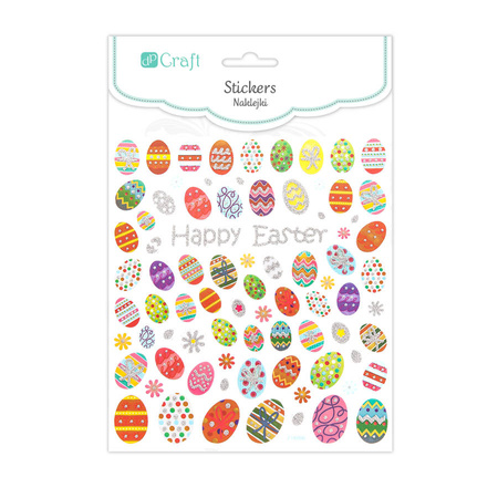 Naklejki kolorowe pisanki Wielkanocne 80 szt.