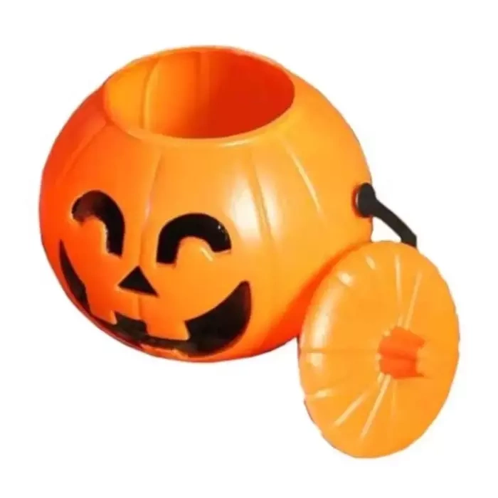 Wiaderko Dynia z pokrywką na Halloween 18 cm