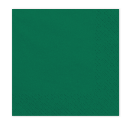 Serwetki gładkie 33 x 33 cm 20 szt. ciemny zielony