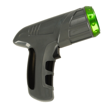 Samochód zdalnie sterowany na pilot laser jeździ po ścianie suficie szary