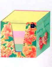 Kostka papierowa PASTEL 90x90x90mm w kubiku kartonowym MIX wzorów