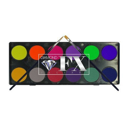 Paletka farb do twarzy Diamond FX Neonowe i Metaliczne 12x10g