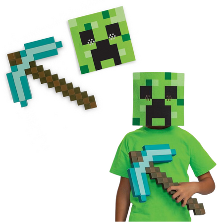 Zestaw Creeper MINECRAFT (maska + kilof)