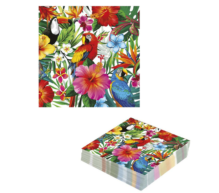 Serwetki HAWAII wzory hawajskie kwiaty 33 x 33 cm 12 szt.
