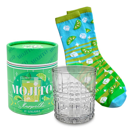 Zestaw prezentowy: Skarpetki i szklanka Gift Me Sox wzór: Mojito