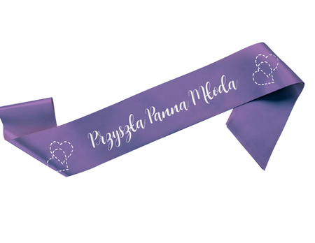 Szarfa satynowa panieński Przyszła Panna Młoda (różne kolory)