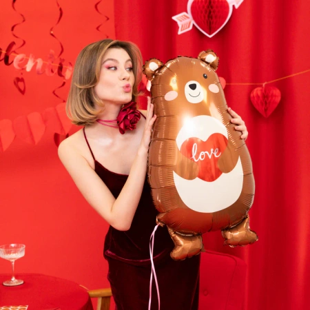 Balon foliowy Miś z sercem Love 48x79cm
