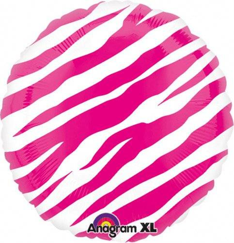 Wzory zwierzęce okrągły balon foliowy Anagram 18'' zebra
