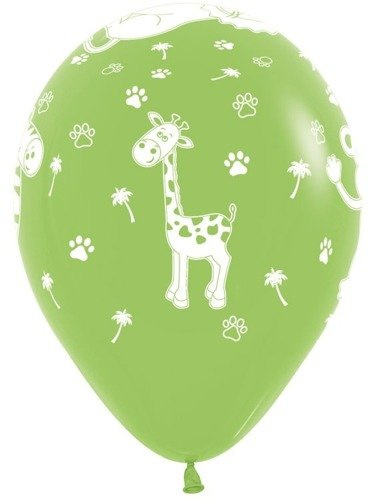 Balon Sempertex Zwierzęta z dżungli 12'' 1 sztuka Pomarańczowy