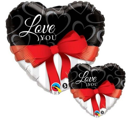 Serce I Love You kokarda balon foliowy 18''