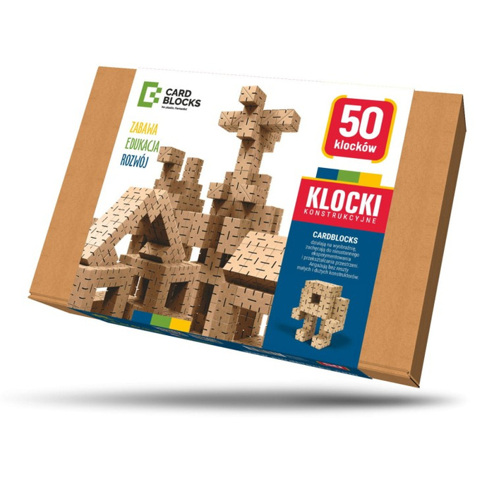 Klocki konstrukcyjne tekturowe do samodzielnego złożenia zestaw 50 sztuk Cardblocks