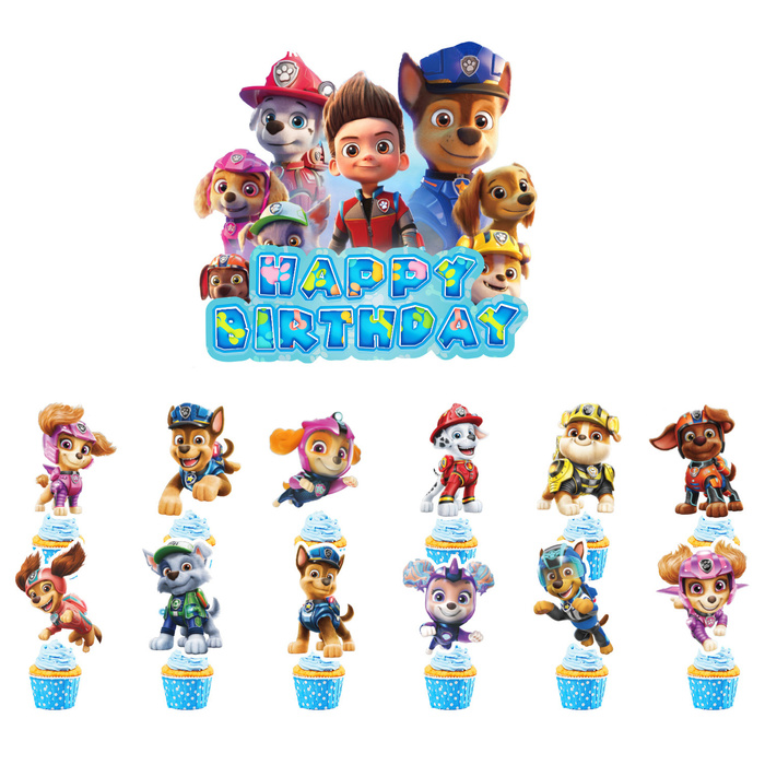 Dekoracje do muffinek pikery DIY Psi Patrol 13 szt.