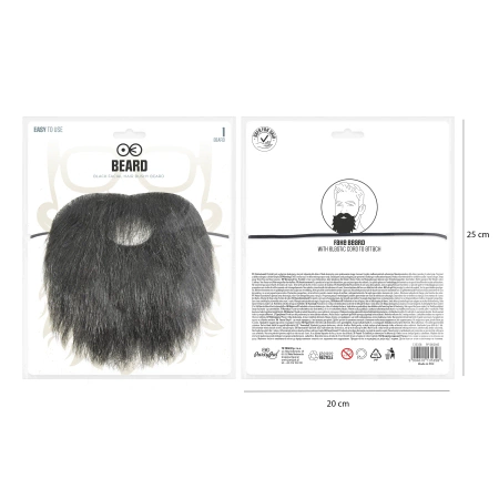 Sztuczna broda czarna krótka na gumce