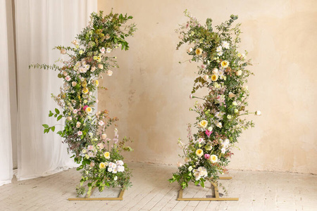 Stojak na tło stelaż do dekoracji 2 niepełne łuki ZESTAW