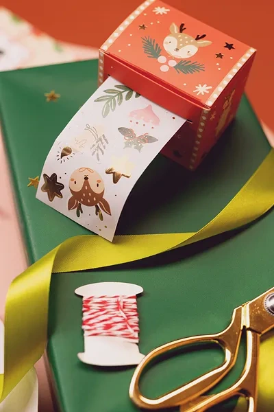 Naklejki świąteczne Merry Christmas + zawieszki MIX