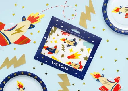 Tatuaże zmywalne wodne dla dzieci SAMOLOTY