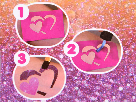 Duży zestaw do tatuaży brokatowych (szablony, pędzle, klej, brokaty)