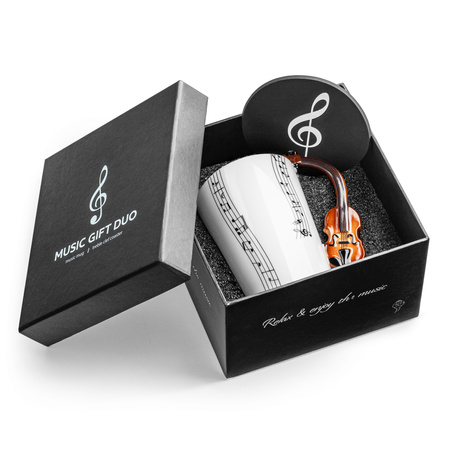 Zestaw muzyka duo - Kubek SKRZYPCE + podkładka